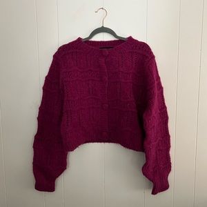 Magenta crocheted sweater